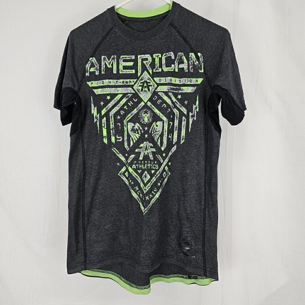 American Fighter Men Shirt Small Green MMA Premium Athletics Buckle Graphic Tee
